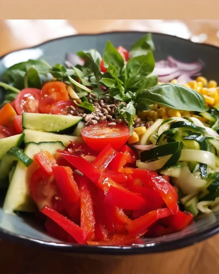 Sommerlicher Salat mit frischen Zutaten und hausgemachtem Dressing