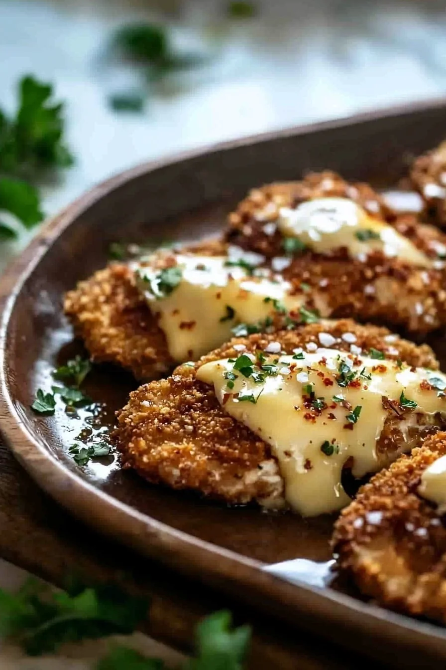 Überbackene Hähnchen-Partyschnitzel aus dem Ofen