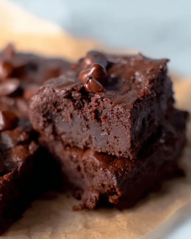 Delicious Hüttenkäse-Protein-Brownies auf einem Teller