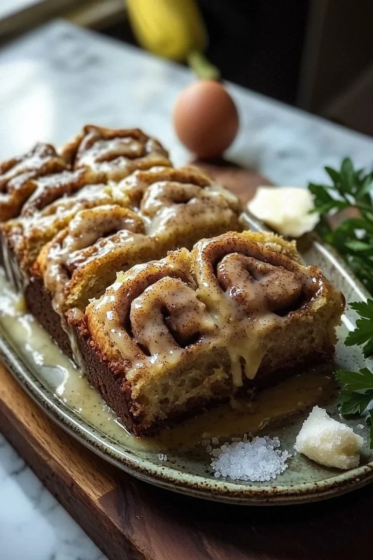 Saftiges Zimtrollen Bananenbrot mit Zimt und Bananen, ein köstliches Rezept.