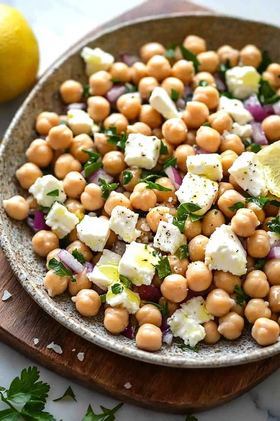 Zitronen-Kichererbsen-Feta-Salat