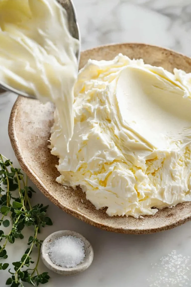 Leckere Frischkäse-Glasur auf einem frisch gebackenen Kuchen