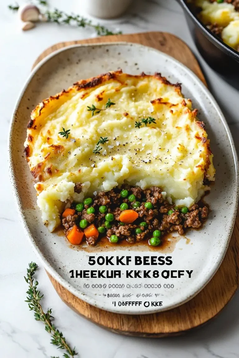 Leckeres, hausgemachtes Shepherd's Pie auf einem Teller serviert.