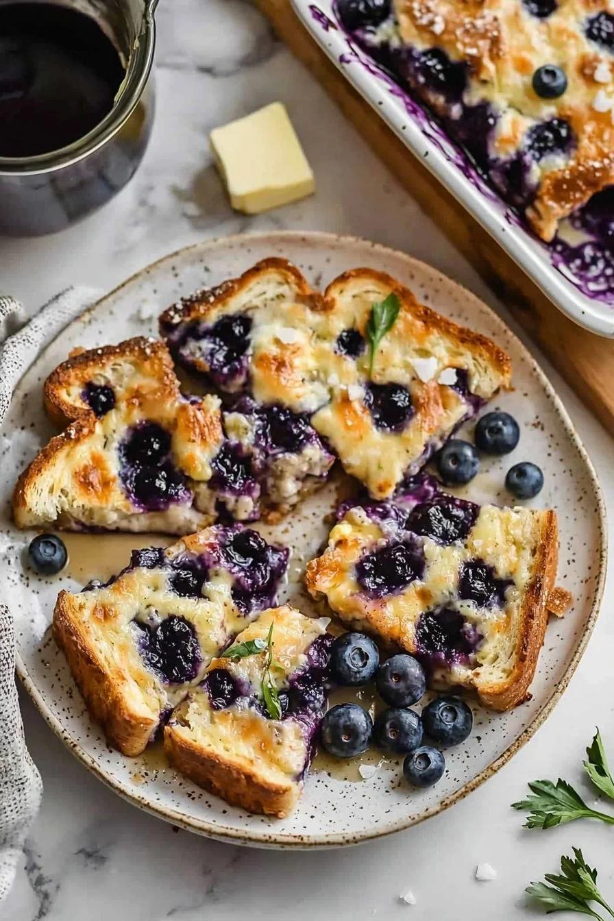 Blaubeer-Toast-Auflauf