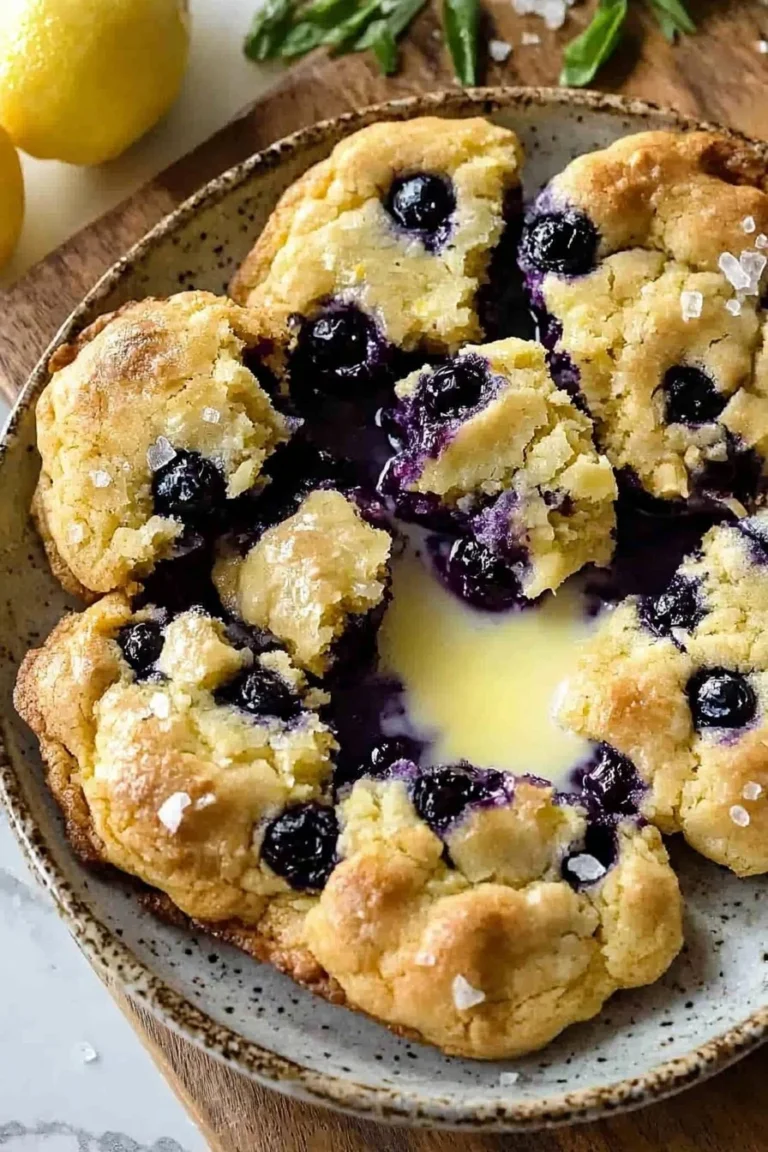 Blaubeer-Zitronen-Butter-Schwimmkekse auf einem Teller