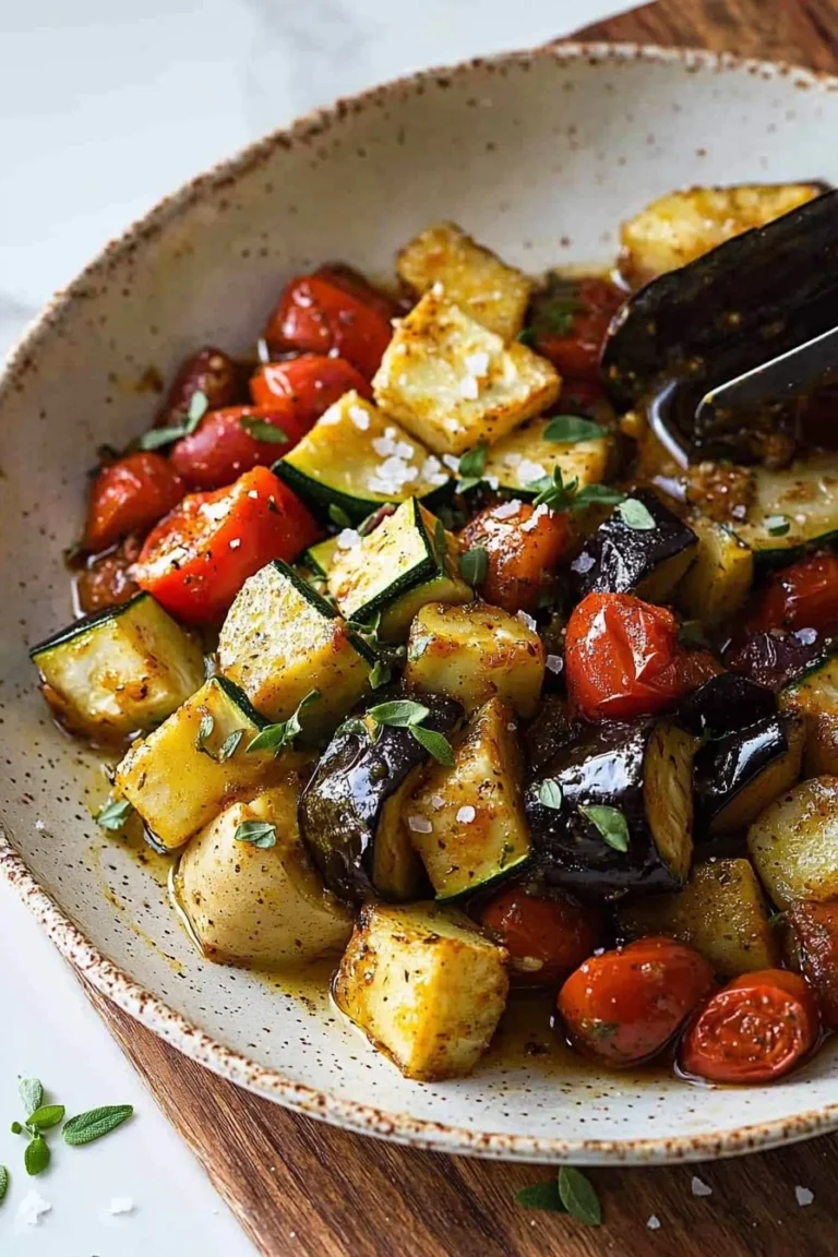 Briami - griechisches Gemüsegericht mit frischen Zutaten und Aromen.