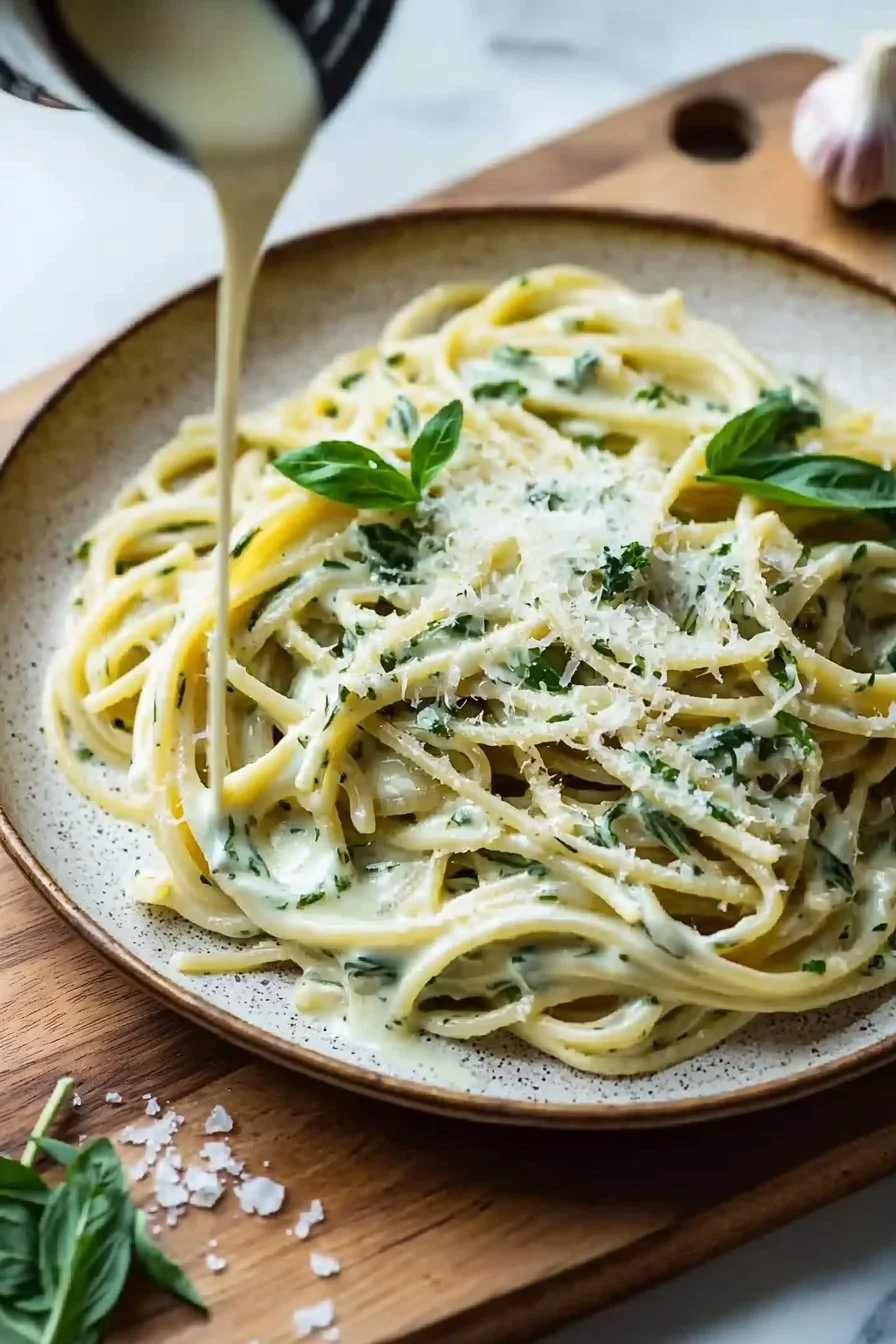 Cremige Bärlauch Pasta