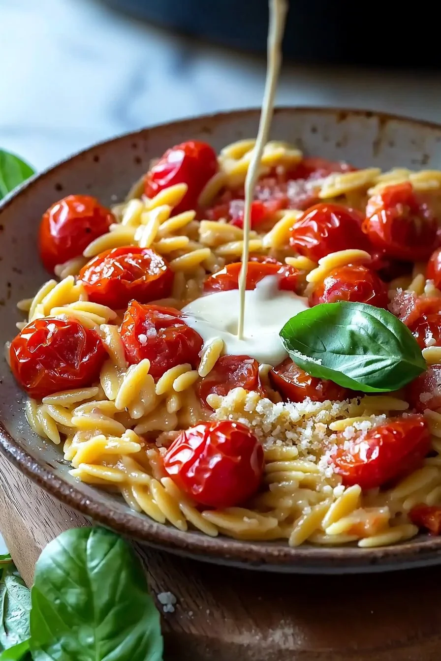 Cremige Kirsch-Tomaten-Orzo
