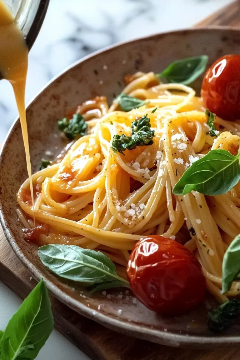 Schüssel mit dünner Pasta und frischen Kräutern für ein schnelles Rezept