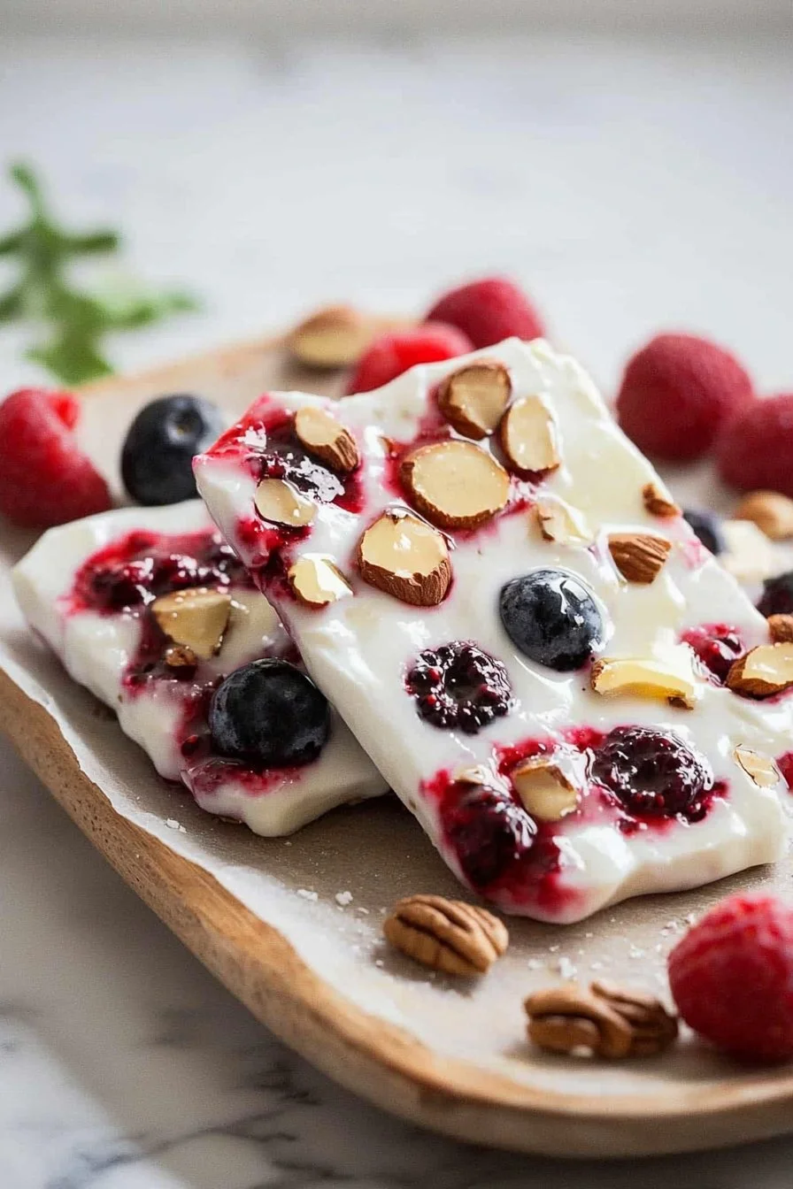 Einfache Joghurt-Rinde als gesunder Snack
