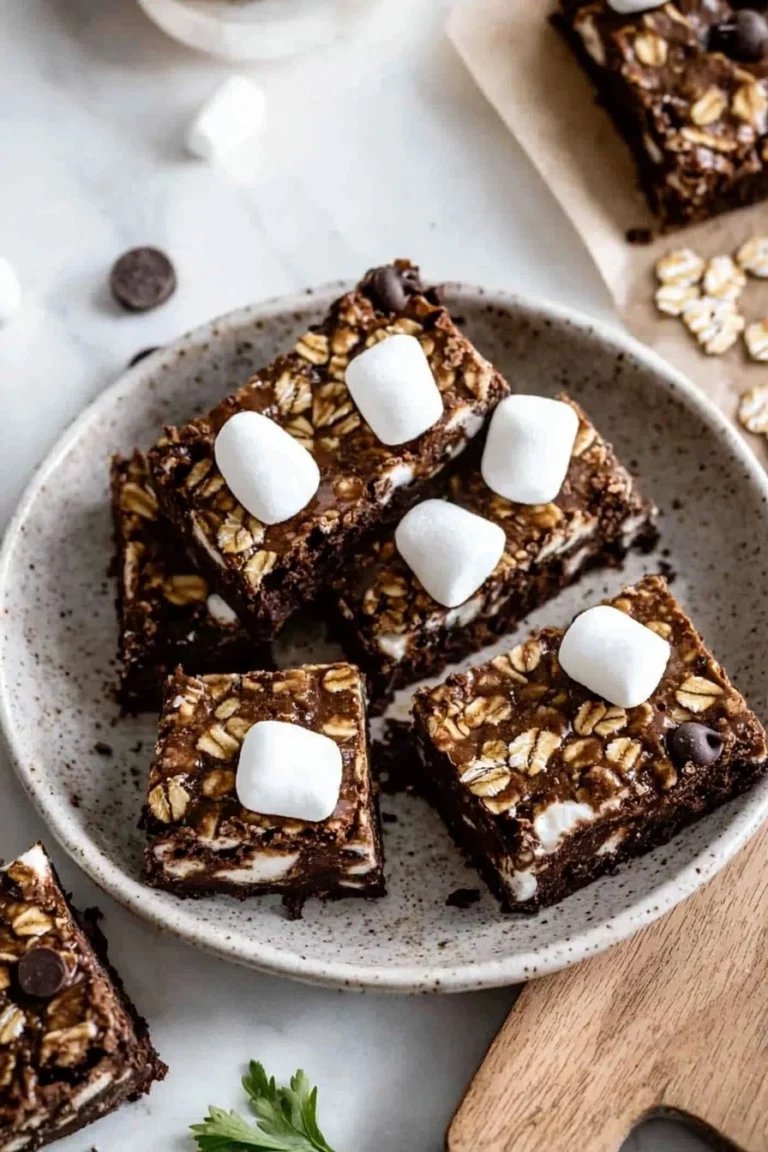 Gesunde Schokoladen-S'mores-Riegel mit Schokolade und Marshmallows