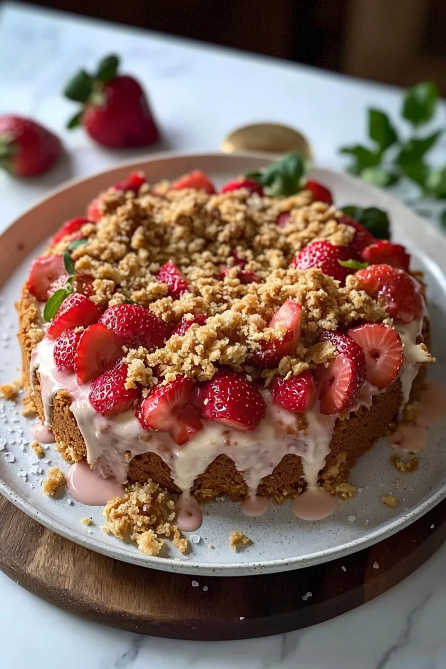 Erdbeerkuchen mit Crunch, perfekt für jeden Anlass