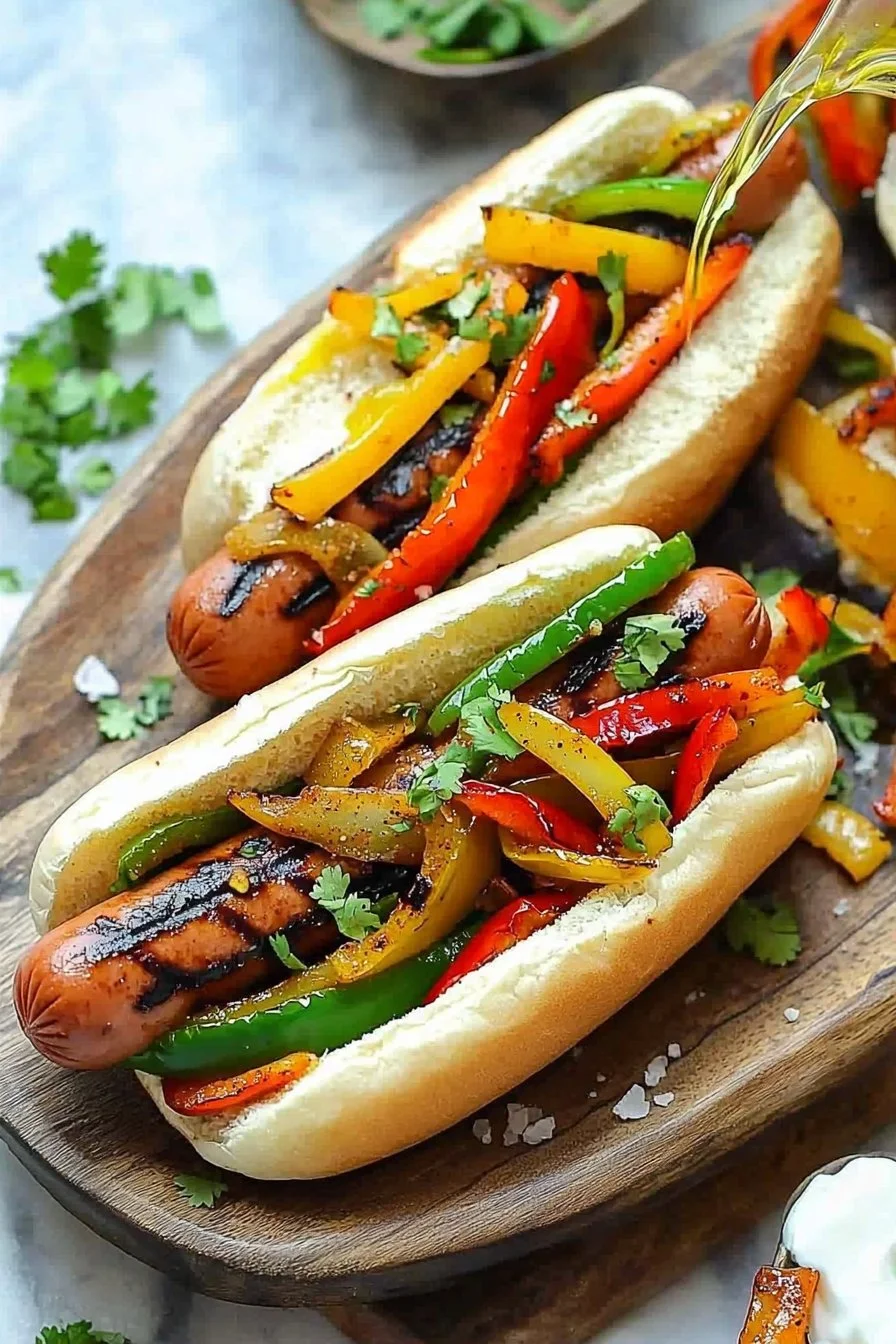 Gegrillte Fajita-Rindfleisch-Hot-Dogs