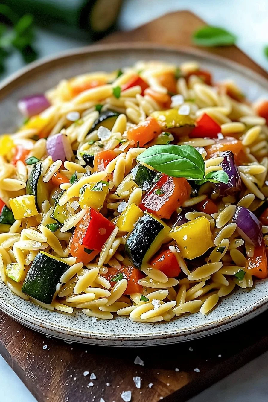Geröstetes Gemüse Orzo Rezept