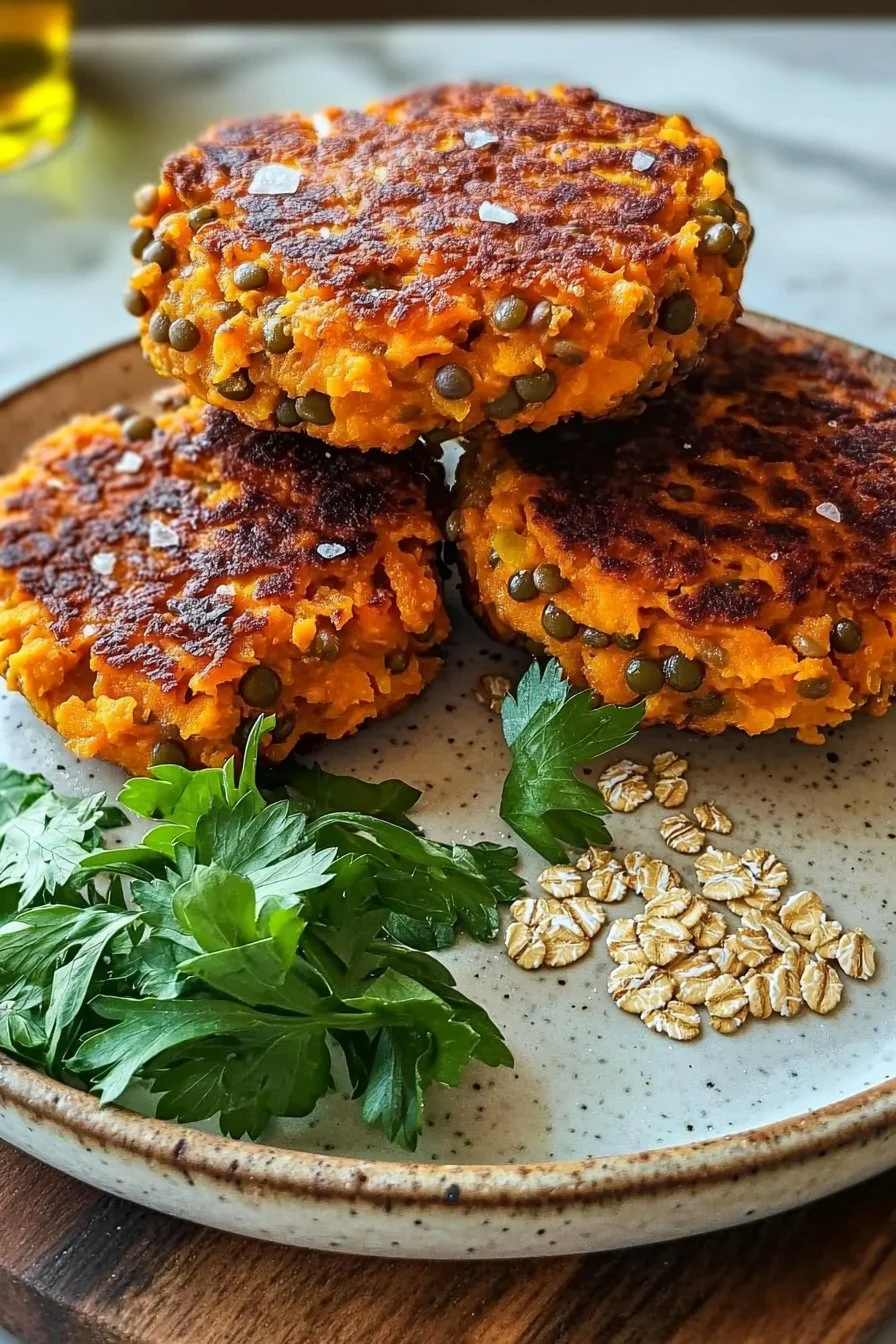 Gesunde Süßkartoffel-Linsen-Patties