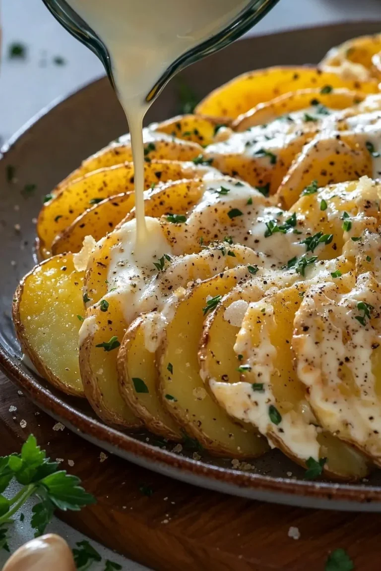 Gratinierte Kartoffeln frisch aus dem Ofen, goldbraun und köstlich.