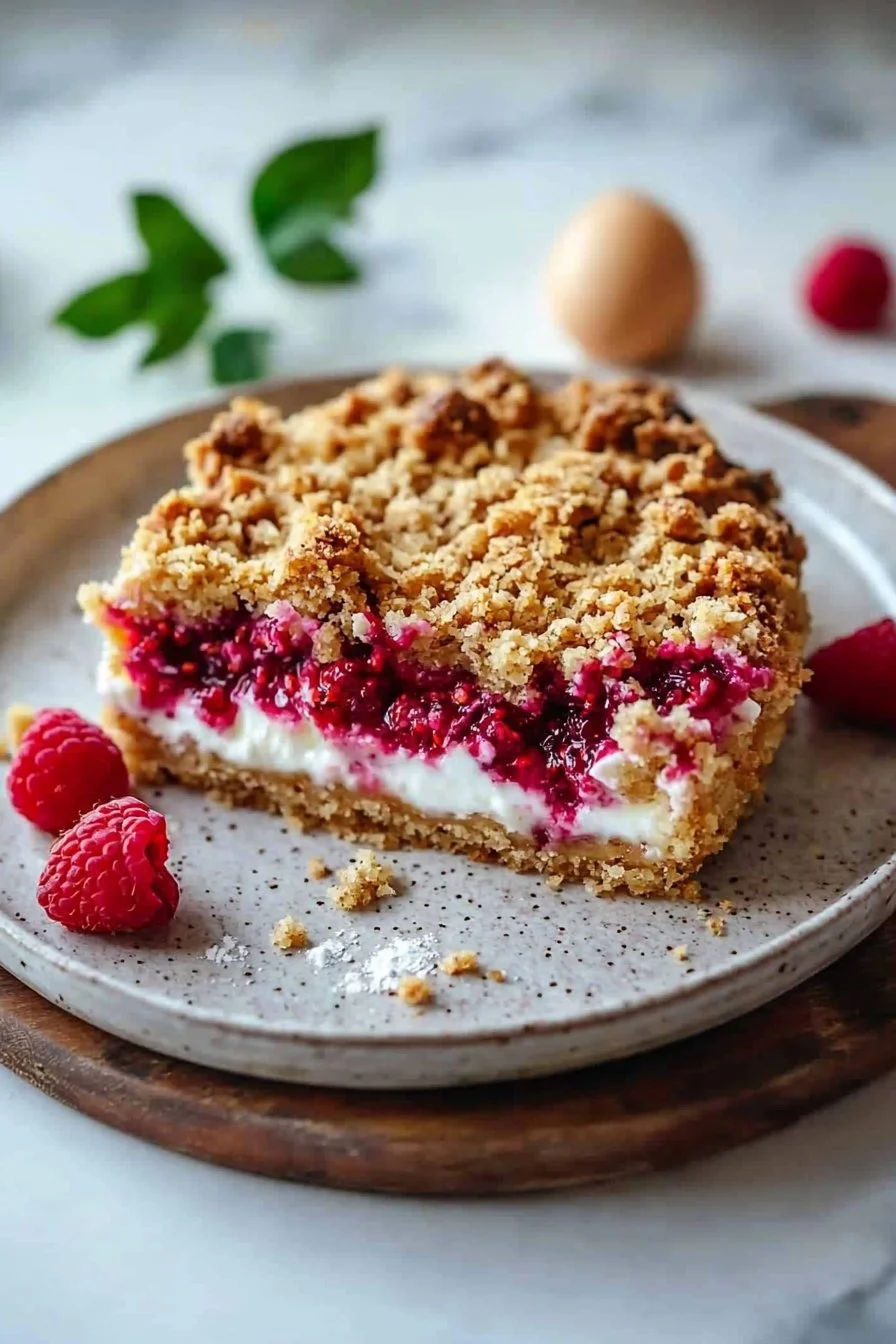 Himbeer Streusel Kuchen mit Joghurt Cheesecake
