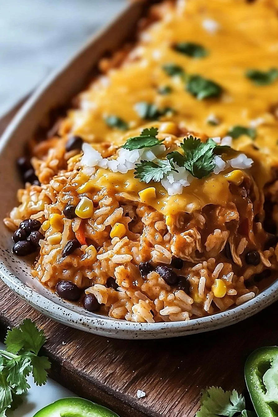 Hühnchen-Enchilada-Reisauflauf