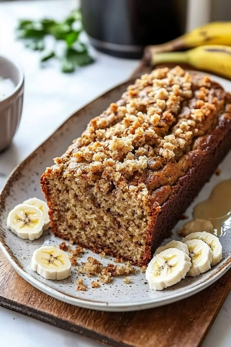 Deliziertes Kaffee Kuchen Bananenbrot zum Genießen bei einer Tasse Kaffee