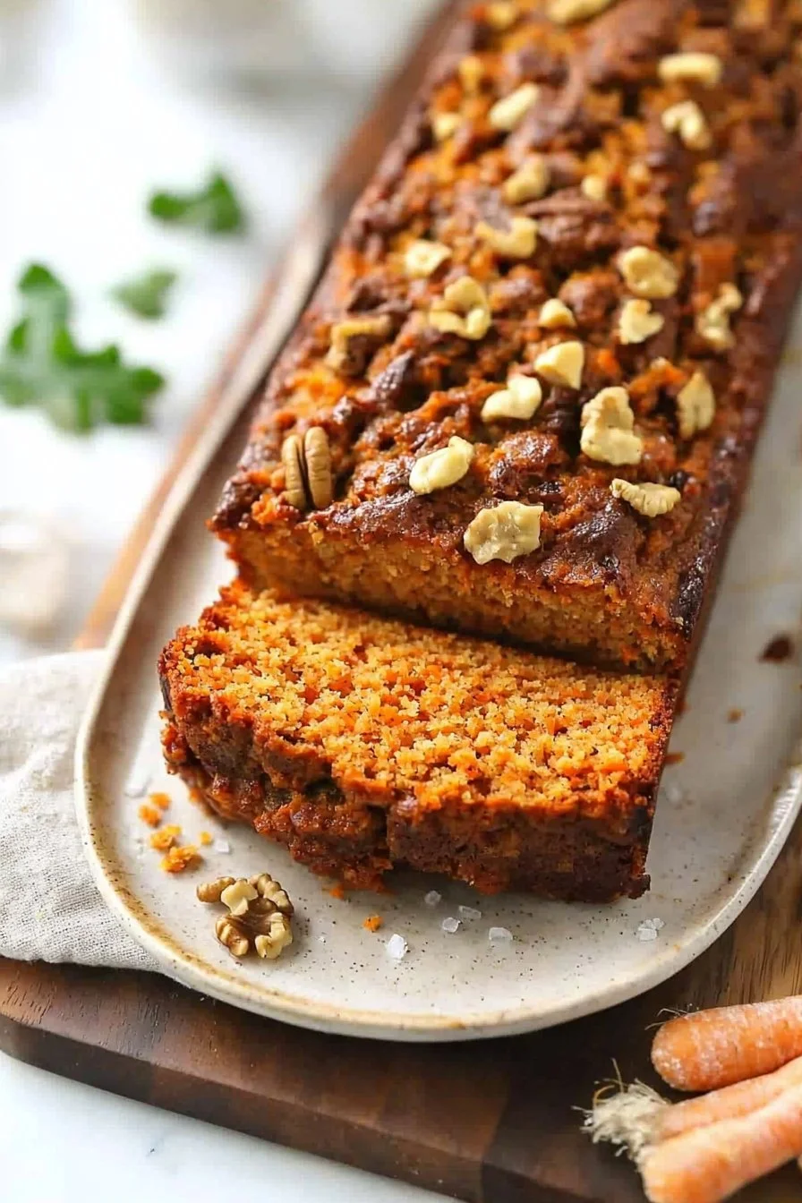 Saftiger Karottenkuchen-Brotlaib aus frisch geriebenen Karotten und Gewürzen
