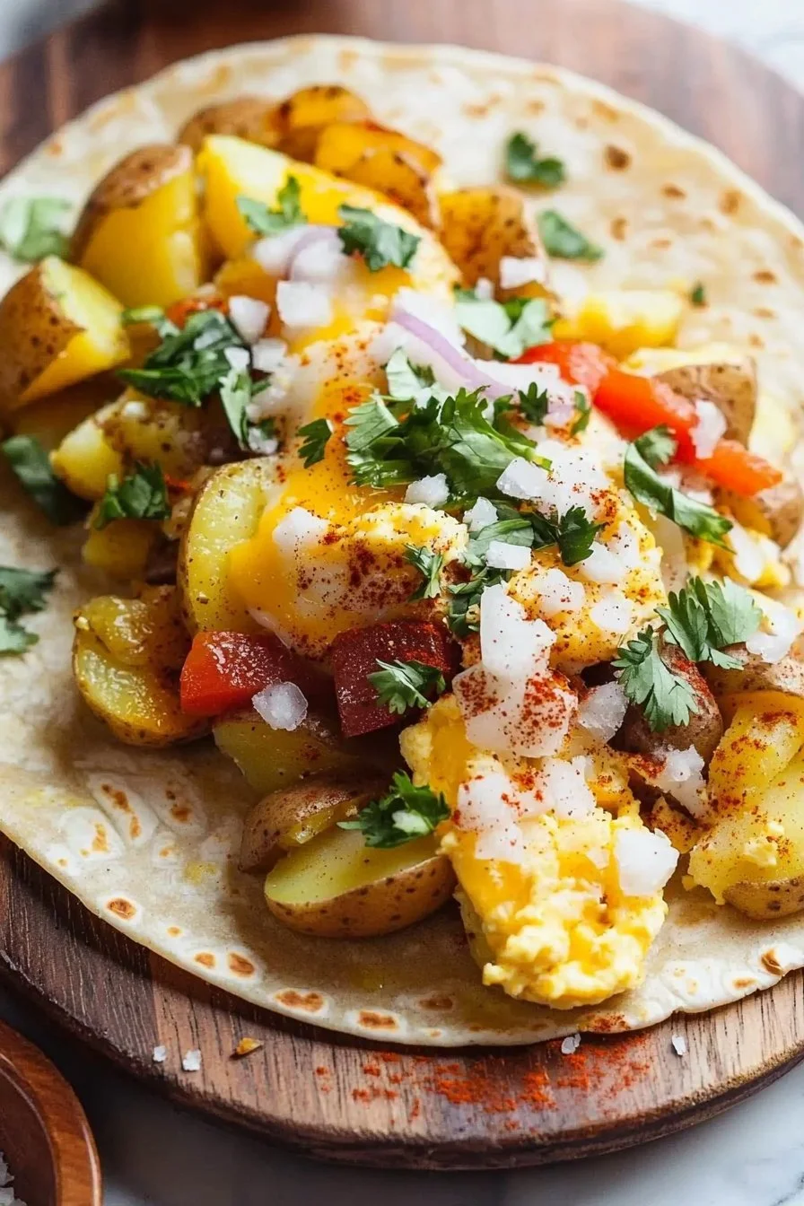 Kartoffel-Ei-Käse-Frühstückstacos