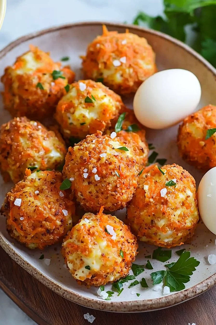 Leckere Käse-Karotten-Tots, perfekt als Snack oder Beilage für Kinder.