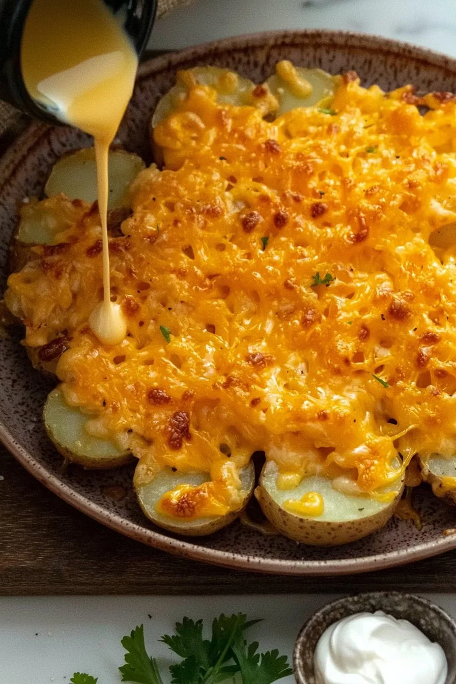 Käseüberbackene Kartoffeln