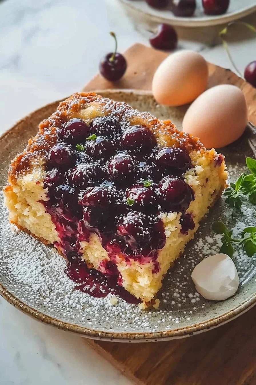 Kirschkuchen mit Pudding