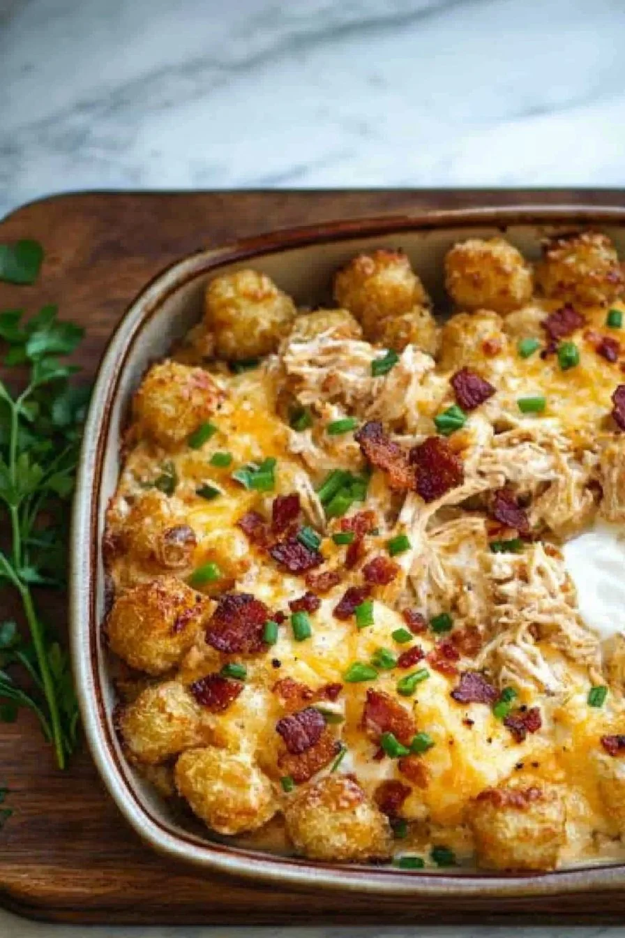Knusprige Hühnchen-Tater-Tot-Auflaufform