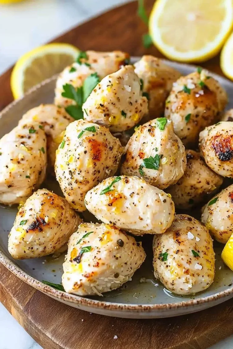 Lemon Chicken Bites frisch aus der Heißluftfritteuse, knackig und lecker