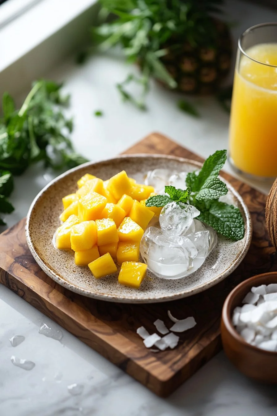 Mango Kokosnuss Ananas Mocktail