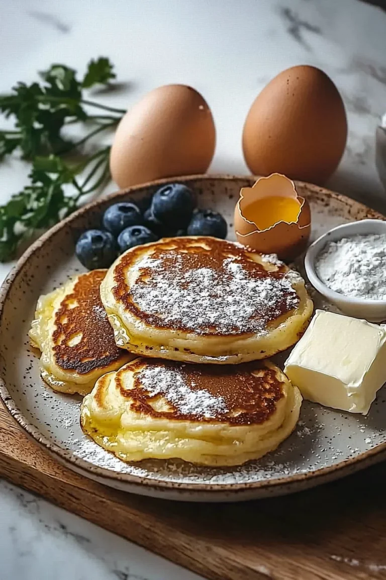Mini-Ofenpfannkuchen auf einem Teller serviert