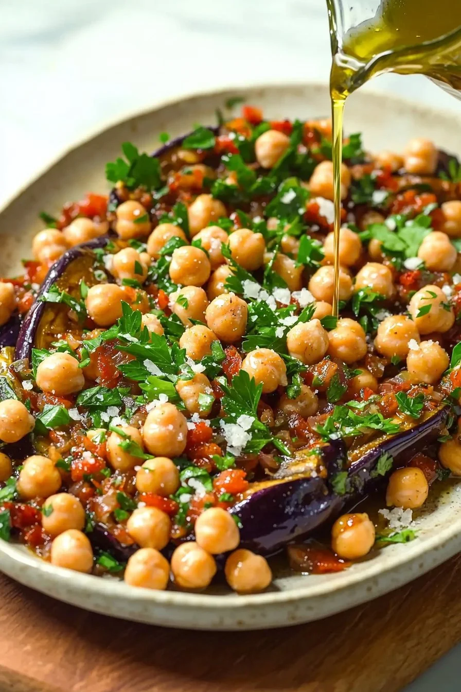 Roasted Eggplant Salad with Chickpeas