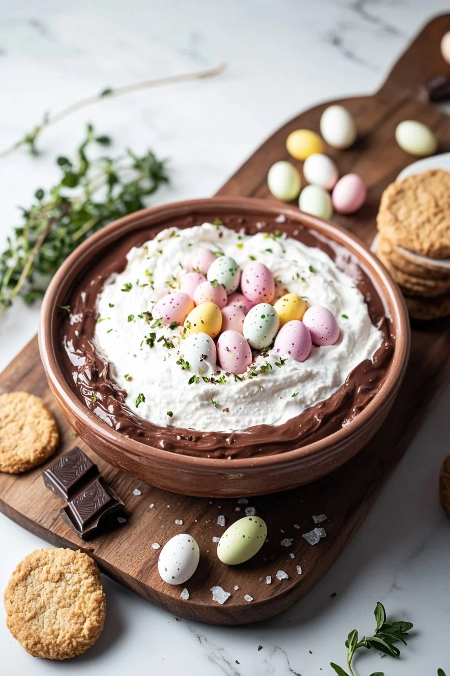 Schokoladen Mini Eier Käsekuchen Dip