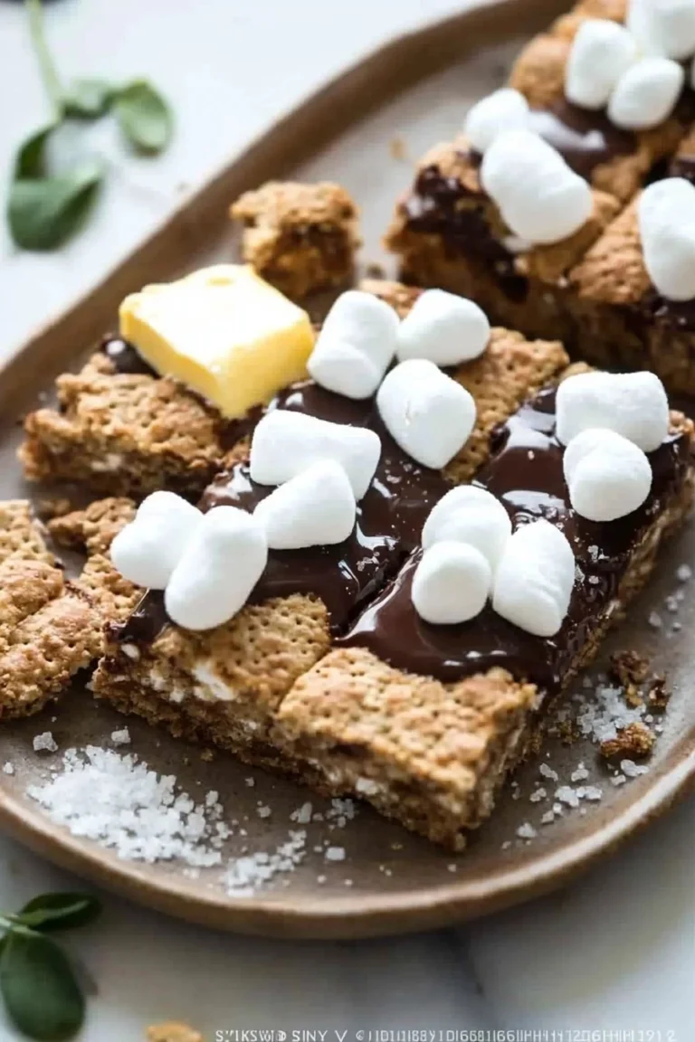 Leckere S’mores Bar mit Schokolade und Keksen für ein besonderes Dessert.