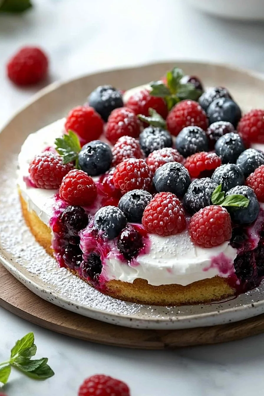 Sommer-Beeren-Poke-Kuchen