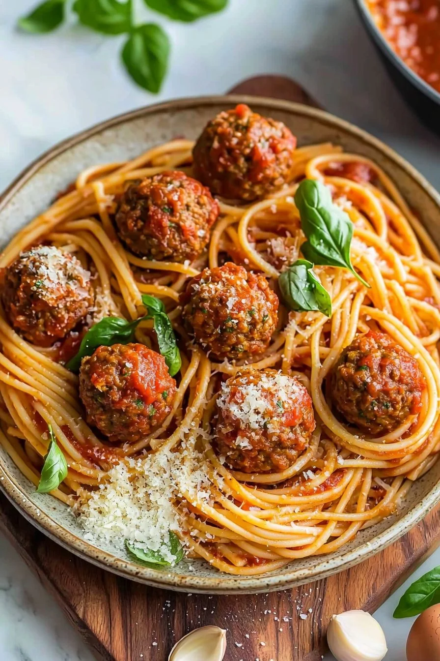 Spaghetti und Fleischbällchen
