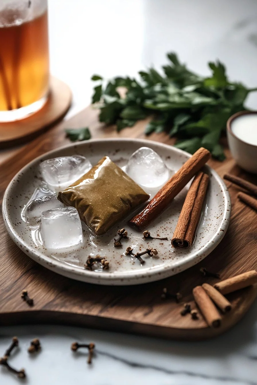 Erfrischender Vanille Chai gewürzter Mocktail in einem eleganten Glas