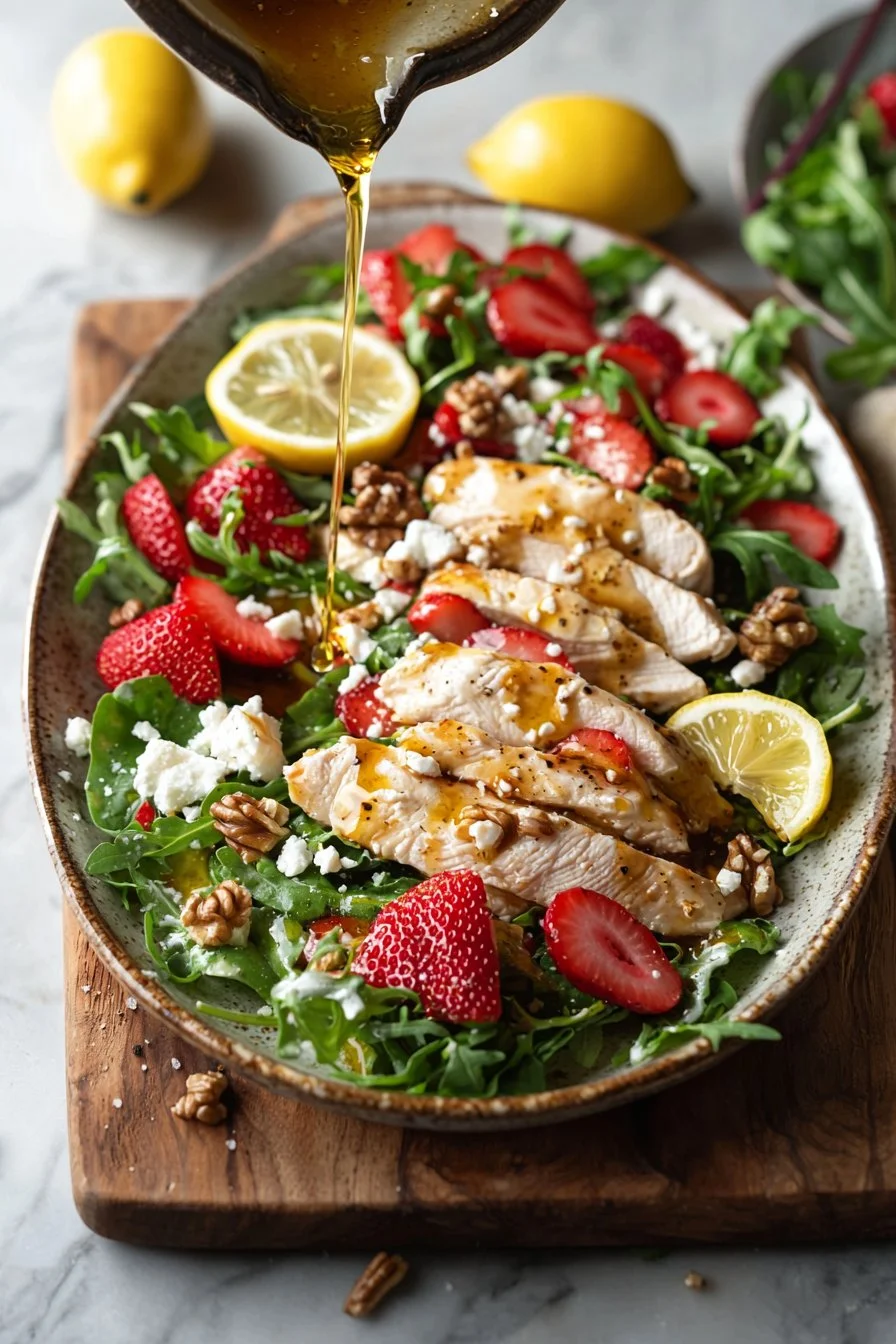 Zitronen-Erdbeer-Hühnchensalat