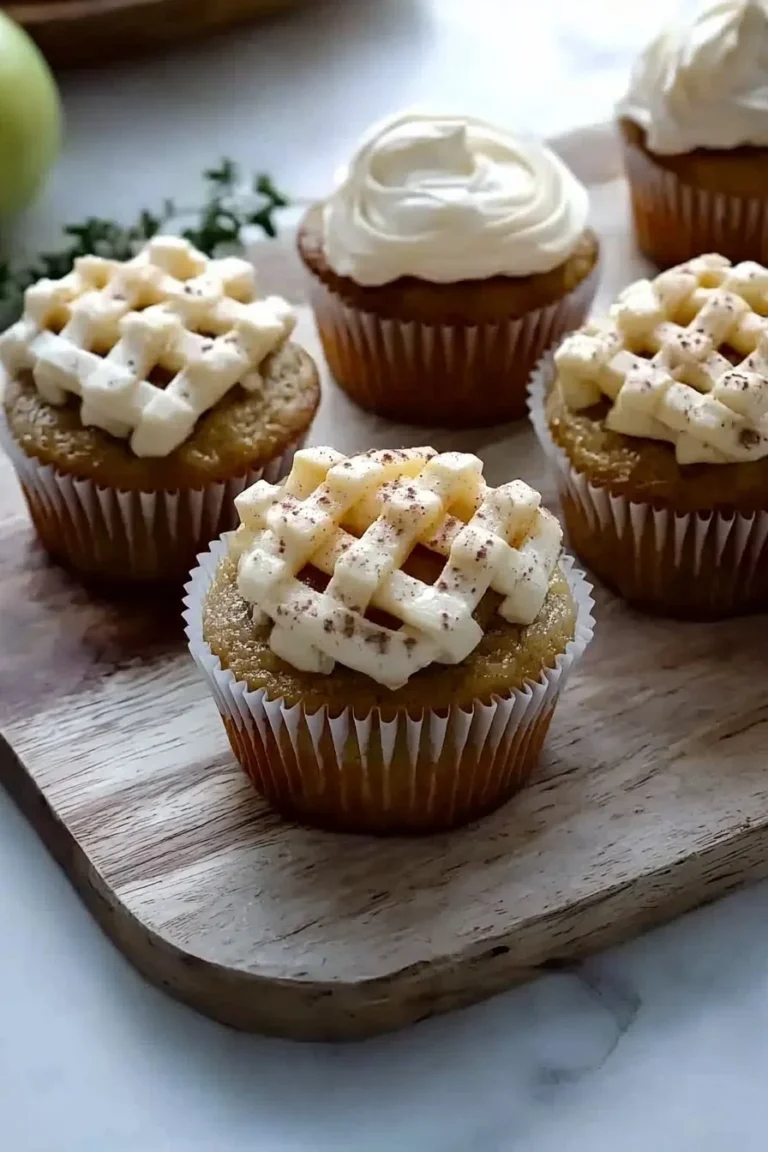 Leckere Apfelkuchen Cupcakes mit Zimt und Äpfeln auf einem Teller