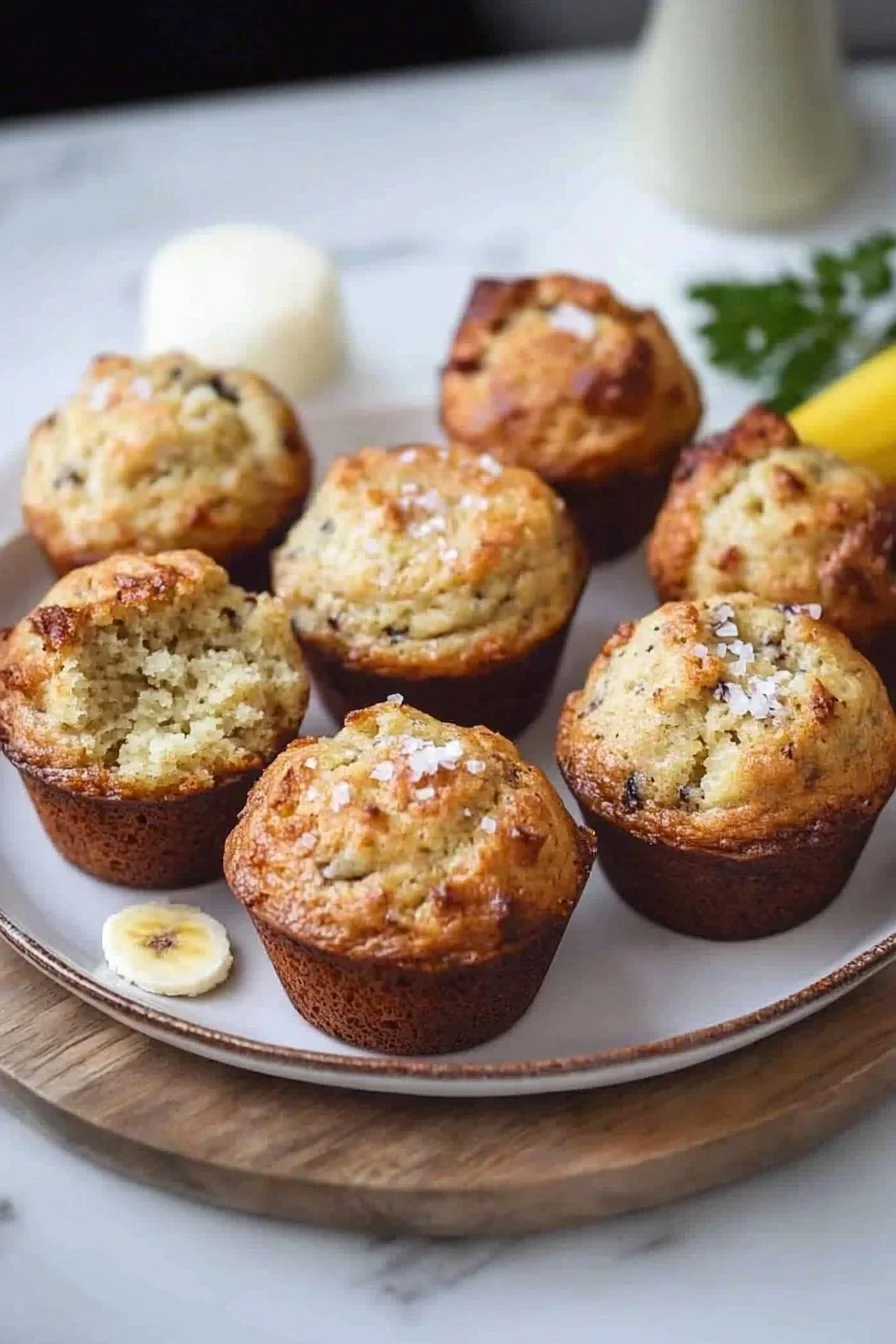 Leckere Bananenbrot Muffins frisch gebacken auf einem Teller
