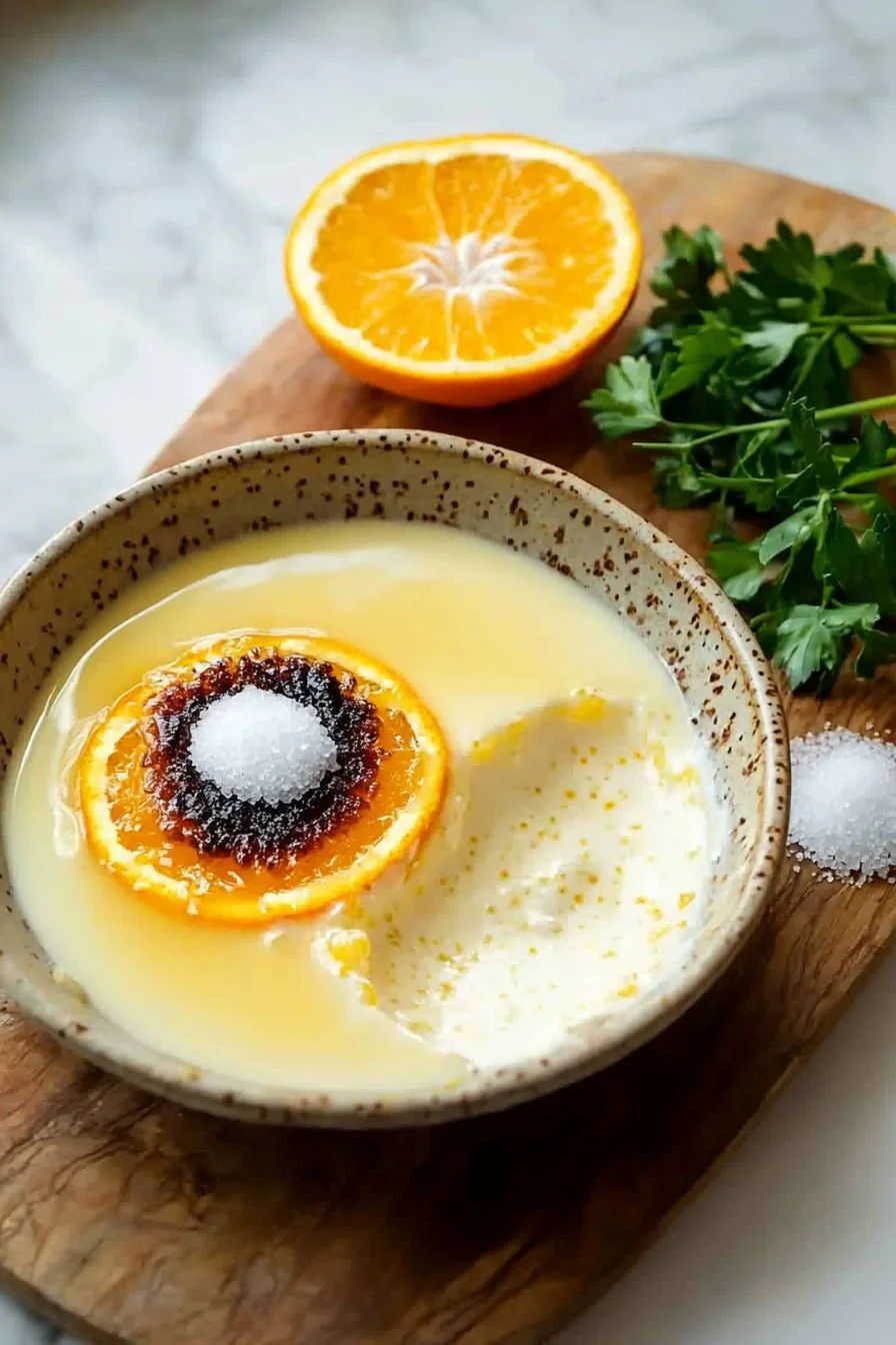 Cremige Orangen-Posset mit Brûlée-Topping