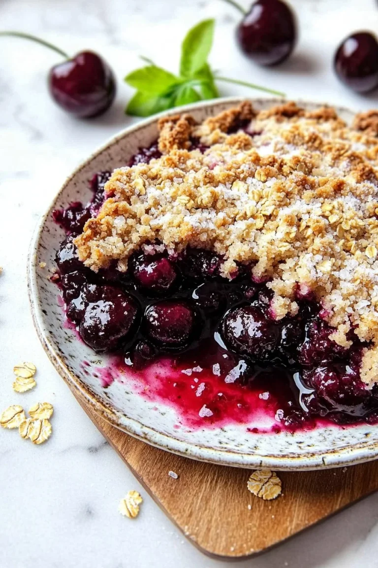 Hausgemachte Kirschkruste mit frischen Kirschen und knusprigem Teig.