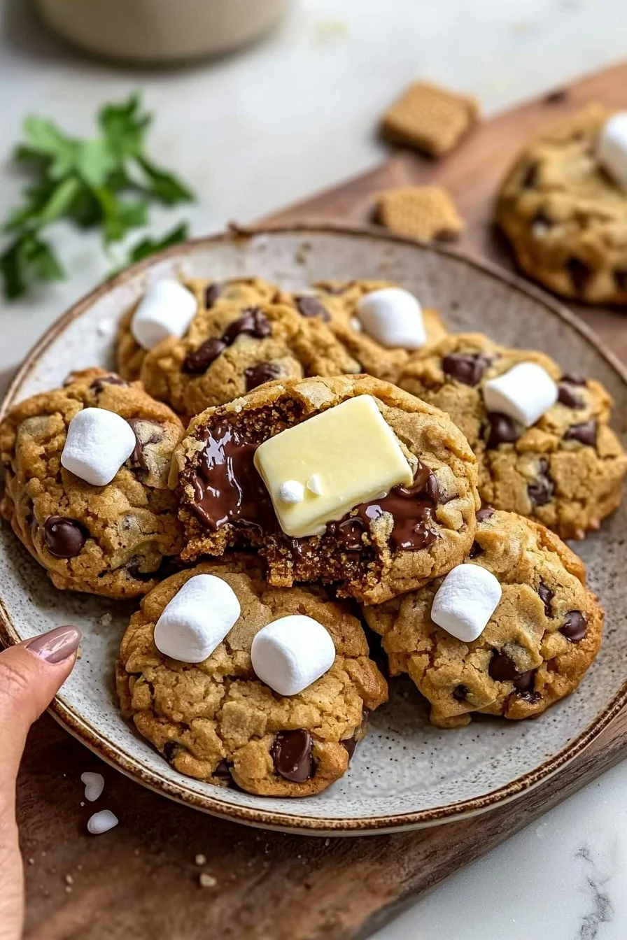 Leckere S’mores Kekse mit Schokolade und Marshmallow