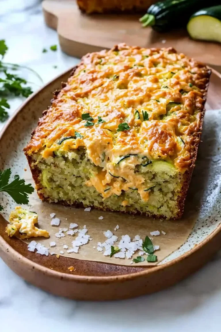 Leckeres Käse-Zucchini-Brot aus einer Schüssel, frisch gebacken.