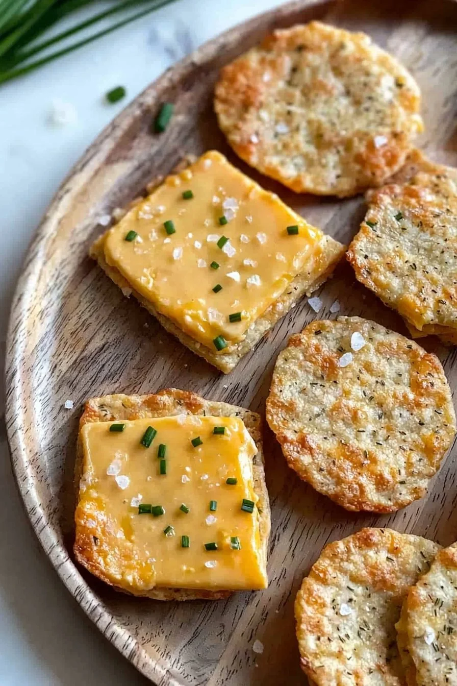 Einfache Cheddar-Schnittlauch-Cracker