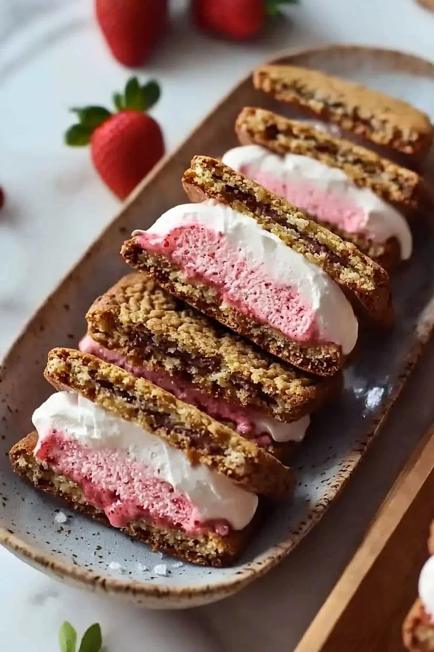 Erdbeereis-Sandwiches