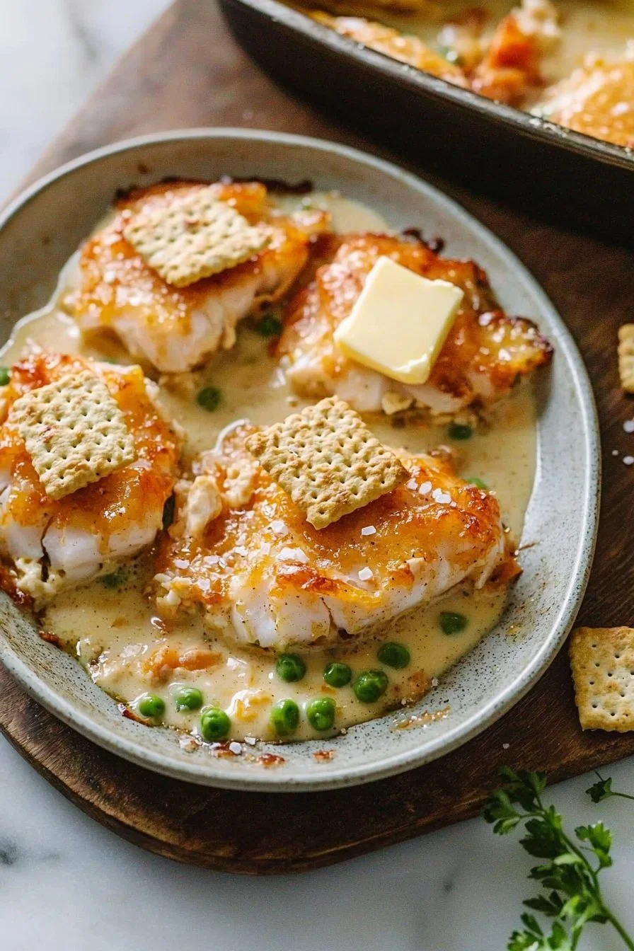 Fauler Fischauflauf mit buttrigen Ritz-Topping