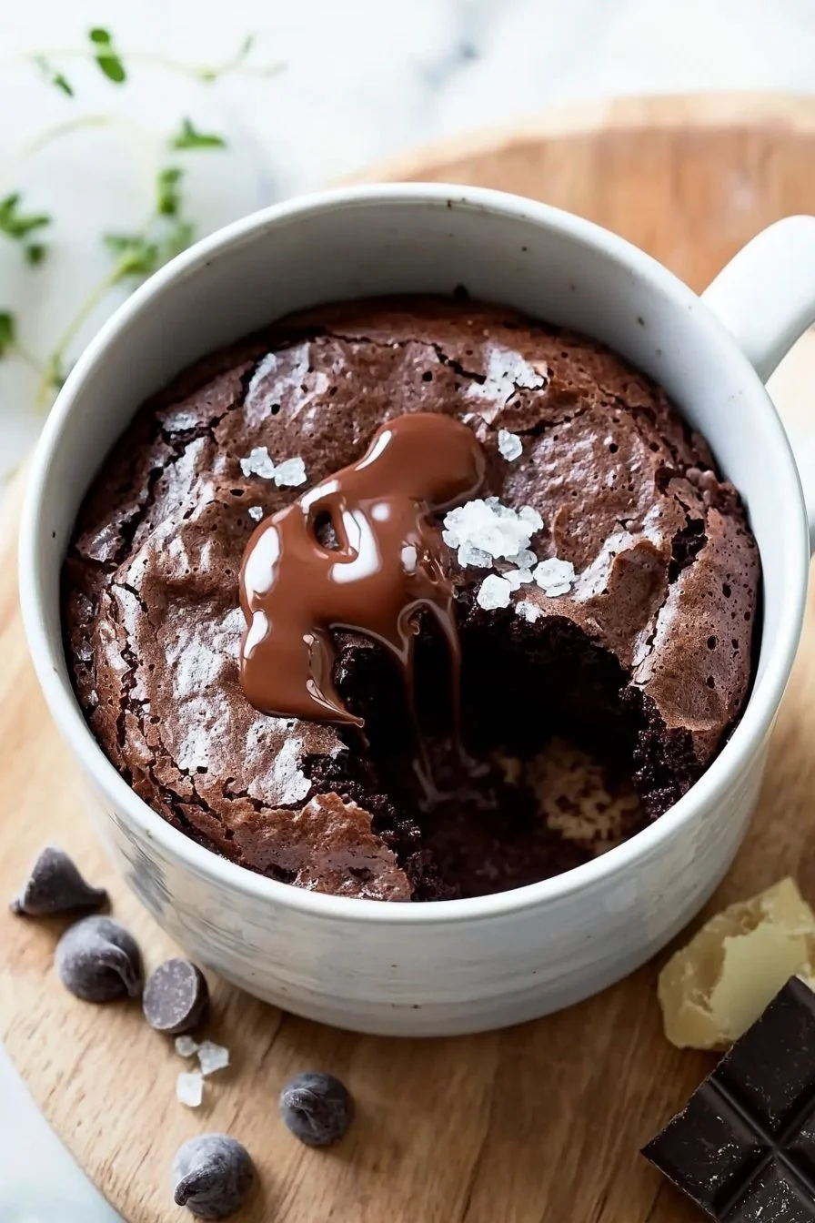 Leckere Fudgy Brownie aus der Tasse, perfekt für Schokoladenliebhaber