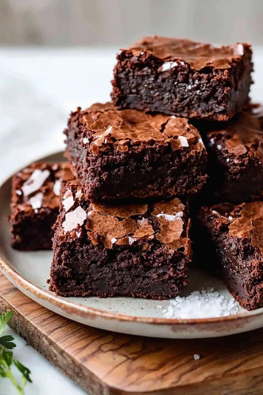 Fudgy zuckerfreie griechische Joghurt-Brownies